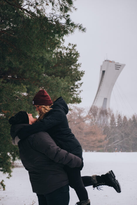 MJ et Max au parc Maisonneuve en hiver