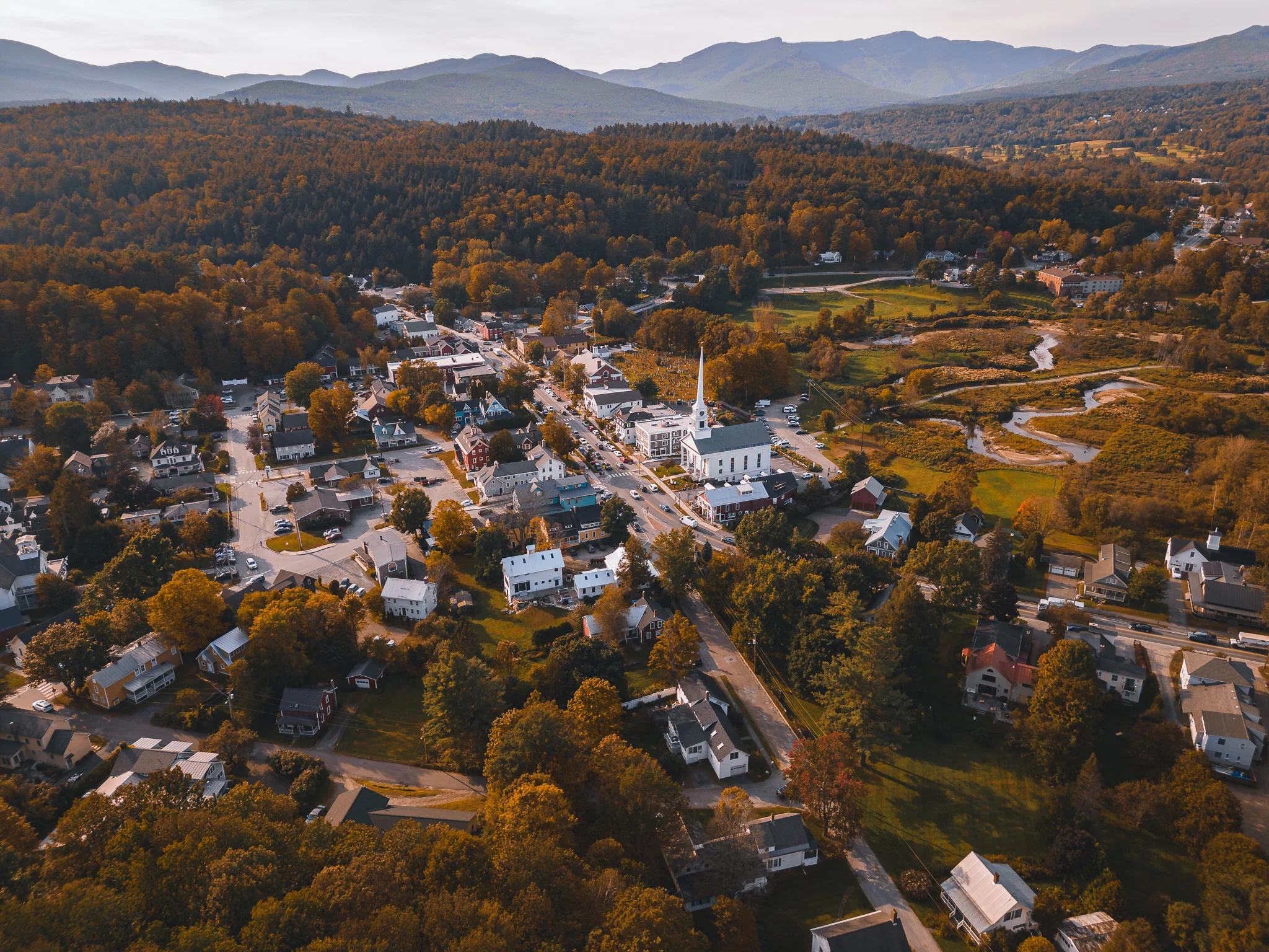 Vue de Stowe en Nouvelle-Angleterre, Vermont