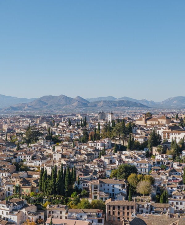 Vue aérienne du quartier Albaicin de Grenade, Andalousie